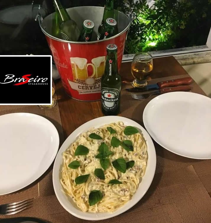 Promoção da Quarta: Venha experimentar o Fettuccine à Carbonara do restaurante Braseiro