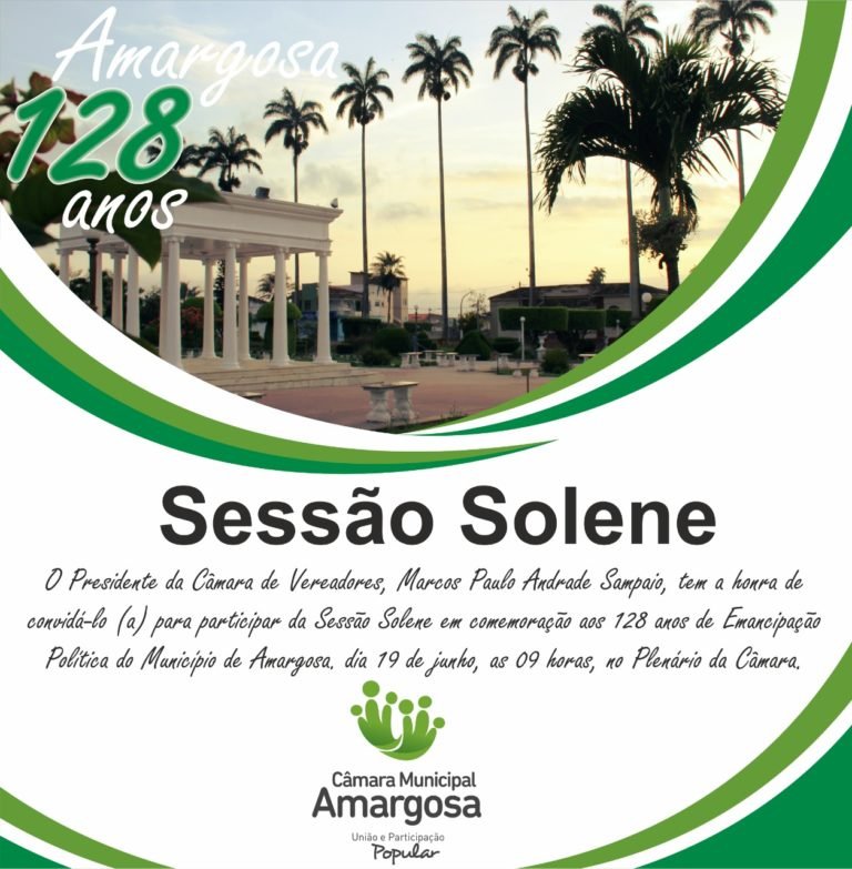 Câmara realiza Sessão Solene em comemoração ao aniversário de 128 de Amargosa