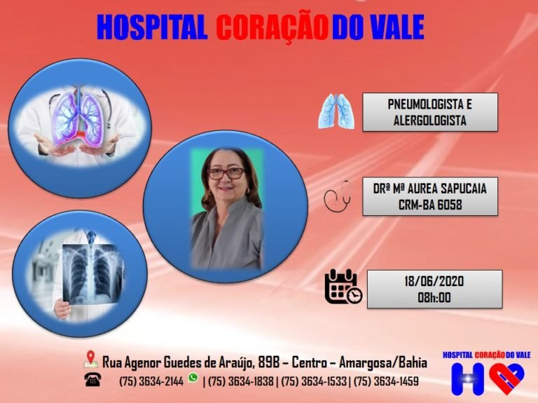 Agende sua consulta no Hospital Coração do Vale. Confira as especialidades para este mês: