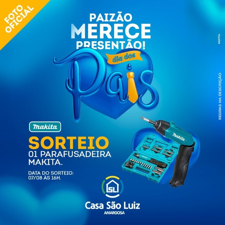 Participe da promoção da Casa São Luiz: Paizão Merece Presentão!