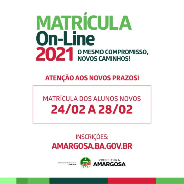 Amargosa: prefeitura lança novos prazos para matrícula online na rede municipal