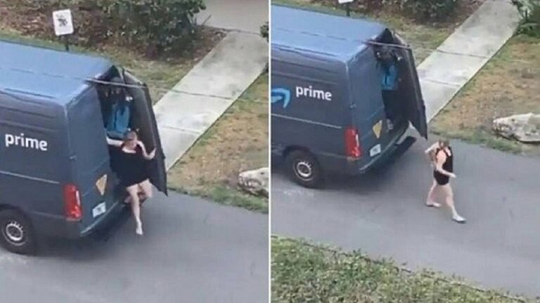Motorista da Amazon é demitido após vídeo flagrar mulher saindo de van