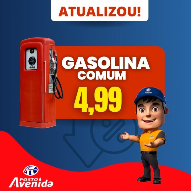 Atualizou! Preço da gasolina tem nova redução no Posto Avenida e chega a R$4,99