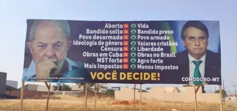 Proibidos, outdoors pró-Bolsonaro que associam esquerda a crimes se espalham pelo país