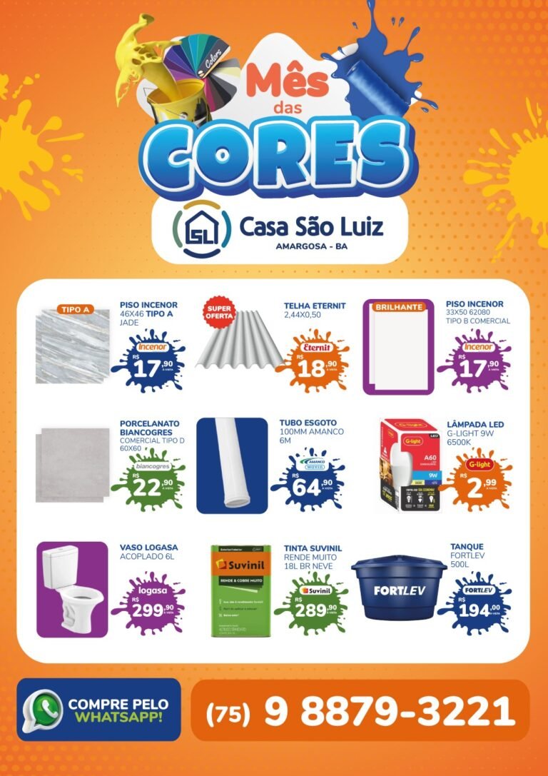 Começou a campanha “Mês das Cores” na Casa São Luiz; um mês de promoções para você transformar o seu lar!